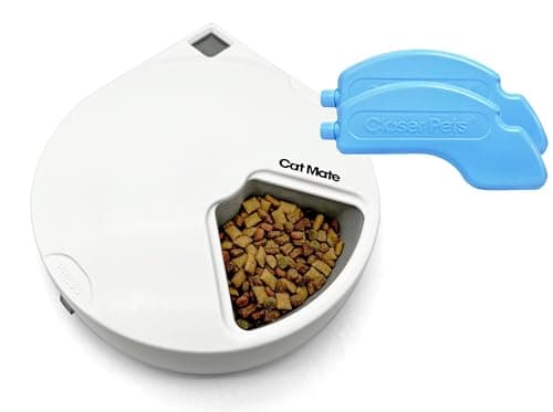 Cat Mate C500 Ciotola per dosaggio Automatico della Pappa, con Timer Digitale, per Gatti e Cani di Piccola Taglia