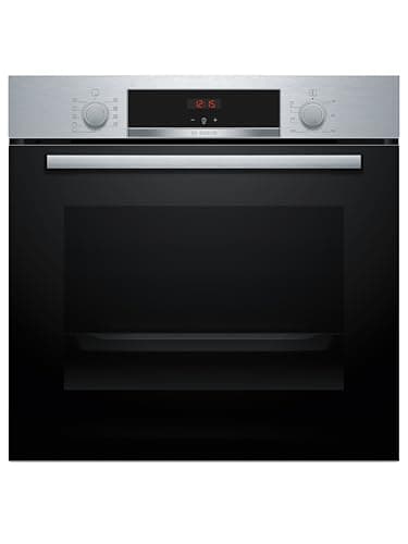 Bosch - Horno Multifunción, Serie 4, 60 cm. de ancho, Asistente de limpieza con agua, 3D Hotair, Acero, HBA514ES3