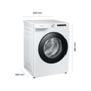 Samsung WW90T504AAWCS2 Waschmaschine, 9 kg, 1.400 U/min, Extra energiesparend, EEK: A (-10 %), AI Ecobubble, AI Control, SmartThings App und AI Energy Mode, Hygiene-Dampfprogramm, Weiß - 2