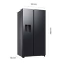 Samsung RS70F67KCFEF Side-by-Side Kühl-Gefrierkombination, AI Kühlschrank mit Gefrierfach, 178 cm, 634 l, Eis-/Wasserspender mit Tank, AI Energy Mode, Twin Cooling+, Metal Cooling, Black Steel - 2