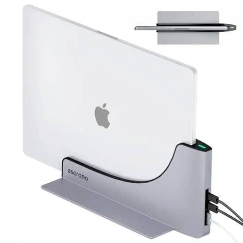 Ascrono Estación de Acoplamiento Vertical Compatible con MacBook Pro 16, 2021 M1 y 2023 M2/M3, con compatibilidad MagSafe -Disfruta de 2 Puertos Thunderbolt-4 USB-C Conecta sin Problemas Dos Pantallas