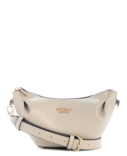 GUESS Amorette Top Zip Shoulder Bag, Bolsa de Hombro Mujer, Beige, Talla única