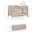 Kinderkraft Joy 2 Acc Cuna de Viaje 2 en 1 para Bebé de hasta 25 kg, Plegado rápido y fácil, Incluye Carrusel de Cuna con Juguetes, Estantes para pañales y Cambiador, Bolsa de Transporte, Beige - 13