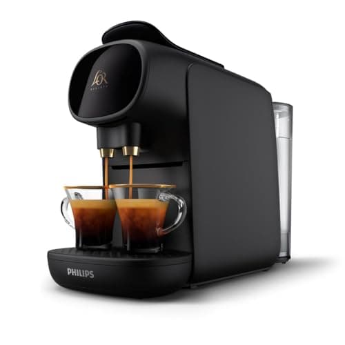 PHILIPS L'OR Barista Cafetera de Cápsulas - Sistema Double Shot, Presión de 19 Bares, Reconocimiento Dual de Cápsulas, Bandeja de Goteo Ajustable, Piano Noir (LM9012/66)