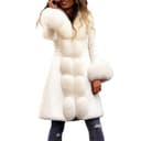 Vhersily 2026 Damen Winter Plüsch Mantel Lang Elegant Verdickt Warm Winddicht Casual Business Klassische Bequeme Streetwear Herbst Winter Bequem Für Abendessen, Hochzeit, Weiß, M - 4