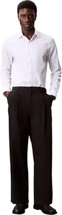 Calvin Klein Camicia da Uomo Slim ESNTL Poplin NOS STR SLD, Bianco (Bianco), XL - 4