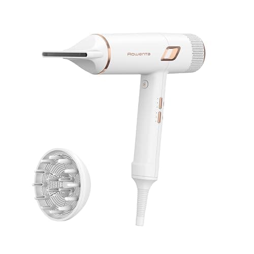 Rowenta Ultimate Experience Maestria Haartrockner, Nano-Brushless-Motor, leichtes Gehäuse, 9 Geschwindigkeits-/Temperatureinstellungen, inkl. vielseitigem Zubehör, Weiß/Kupfer, CV9910F3