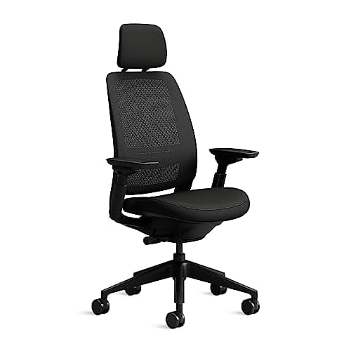 Steelcase Series 2 Ergonomischer Bürostuhl mit LiveBack Lumbalstütze, 4D-Armlehnen, anpassbarer Kopfstütze Onyx Schwarz, 72 x 64 x 127