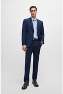 BOSS Herren H-HANK-C1-214 Slim-Fit Hemd aus elastischer Baumwoll-Popeline mit bügelleichtem Finish Hellblau 42 - 3