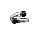 Anello in Argento Sterling Fatto a Mano Con Onice Nero Solido Timbrato 925 - 1