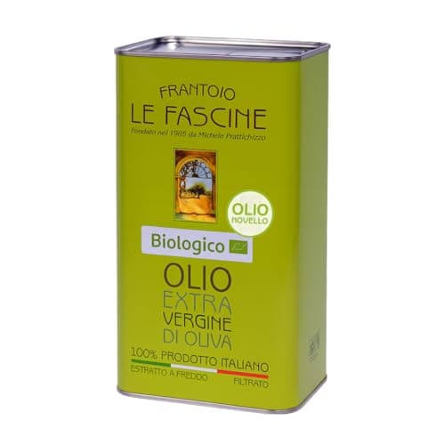 Le Fascine Olio Extravergine d'Oliva Provenzale Biologico 100% Italiano Prodotto da mono cultivar Provenzale (Latta da 3 Litri)