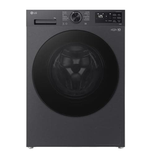 LG F2X7SLIM9B Waschmaschine, Frontlader, 9 kg, Dampffunktion, AI Wash, Inverter Direct Drive, Restzeitanzeige, Schwarz