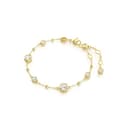 Swarovski Imber Armband, Weißes, Vergoldetes Damenarmband mit Strahlenden Rundkristallen und Schimmernden Metalltropfen - 2