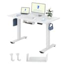 FLEXISPOT QE1 MAX 120x60cm Escritorio Elevable Eléctrico con Tablero Entero Mesa de Elevable, Standing Desk, Mesa Elevable Escritorio con 2 Ganchos y 4 Funciones de Memoria - 1