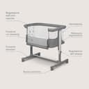 lionelo Aurora 3in1 Culla Co-sleeping e Lettino da viaggio per neonato bambini fino 9kg Regolabile in altezza e Inclinazione Parete aperta rete traspirata Materasso innovativo Zanzariera - 9