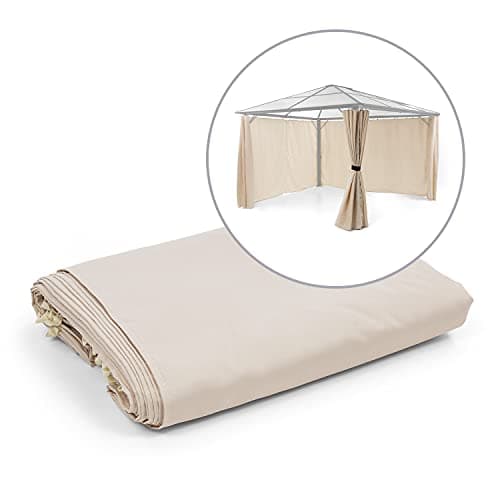 blumfeldt Pantheon Solid Sky Ambient Solar pabellón, Pared Lateral, Accesorios: 4 Paredes Laterales, protección del Viento y de miradas, poliéster de 140 g/m², hidrófugo, 3 x 4 m, Gris Claro