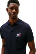 Tommy Hilfiger Men’s Short Sleeve Flag Graphic Pique Regular Fit Polo Shirt, Blue (Desert Sky), S - 3