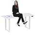 FLEXISPOT Electric Standing Desk 140x70cm with 4-legs and Dual Motors, Dining Room Table, Height Adjustable Desk for Home Office, White - 1