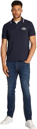Tommy Hilfiger Uomo Maglietta Polo Maniche Corte Left Chest Graphic Regular Fit, Blu (Desert Sky), S - 4