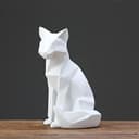 Leisurealeaneag Nordische geometrische Skulptur Fuchs Statue für Ornamente Desktop Schlafzimmer Wohnen Große Größe, Weiß - 3