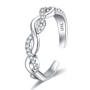 Epoch World Anello en Argent 925 avec Zircone Cubique Anello Argento 925 Donna Regaolabile Anelli Aperto Idéale pour Fiançailles, Mariage et Anniversaire Gioielli - 1