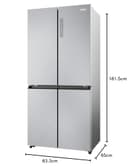 Haier Cube 83 Series 3 Freestanding American Fridge Freezer, 4 Doors, Total No Frost, E Class, Touch Display, Air Surround Technology, 467L Total Capacity, Gentle Silver, 83x65x182 cm - HCR3818ENMG - 7