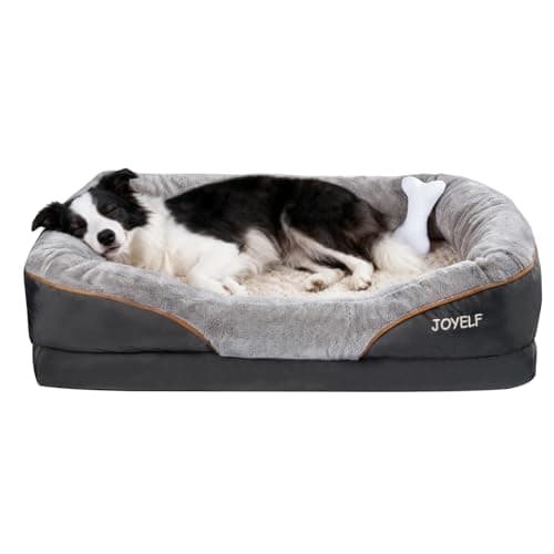 JOYELF Großes Hundebett Memory Foam orthopädisches Hundebett & Hundesofa mit abnehmbarem waschbarem Bezug und Quietschspielzeug als Geschenk