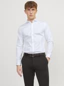 JACK & JONES Herren Freizeit Hemd JJPRPARMA Slim Fit Weiss Blau Schwarz XS-XXL, Größe:XS, Farbe:White SUPER Slim 12097662 - 2