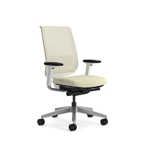 Sedia da ufficio ergonomica Steelcase Reply Air con braccioli regolabili in altezza e supporto lombare regolabile Beige; Prodotto in Europa