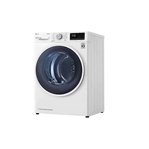 LG RH80V9AVHN - Secadora inteligente de carga frontal de 8 kg, clase A+++, condensación con bomba de calor, Wi-Fi con SmartThinQ, Eco Hybrid, Allergy Care, 60 x 69 x 85 cm, color blanco