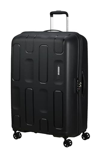 American Tourister Ellipso - Valigetta rigida 79 cm - Trolley con 4 ruote, lucchetto TSA, leggera - 104 L - Nero (Nero)