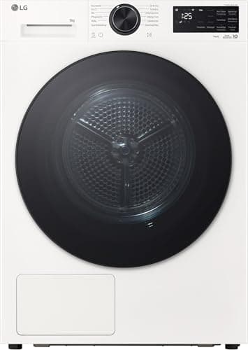 LG RT90X7 Trockner (B, 9 kg) mit Wärmepumpentechnologie (LED-Display, selbstreinigender Kondensator, Trockensensor), Weiß