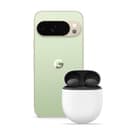 Google Pixel 10 Pro – Android-Smartphone ohne SIM-Lock, mit Gemini, Dreifach-Rückkamerasystem, mehr als 24 Stunden Akkulaufzeit und 6,3 Zoll großem Super Actua-Display – Jade, 256GB + Buds Pro 2 - 1