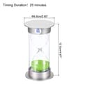 PATIKIL 25 Minutos Arena Temporizador, Arena Reloj con Plástico Cubierta Cuenta Regresiva Arena Vidrio para Juegos, Cocina, Fiesta Recuerdos Bricolaje Decoración, Verde Arenas - 2