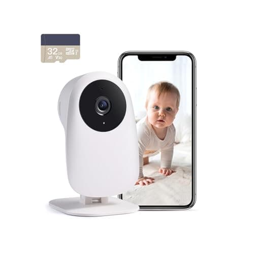 nooie Babyphone Kamera, Babyphone mit Kamera und SD Karte, WLAN Kamera Indoor mit APP und 2K HD Nachtsicht Gegensprechfunktion Kompatibel mit Alexa und 2.4Ghz WiFi, Bewegungs Geräuscherkennung