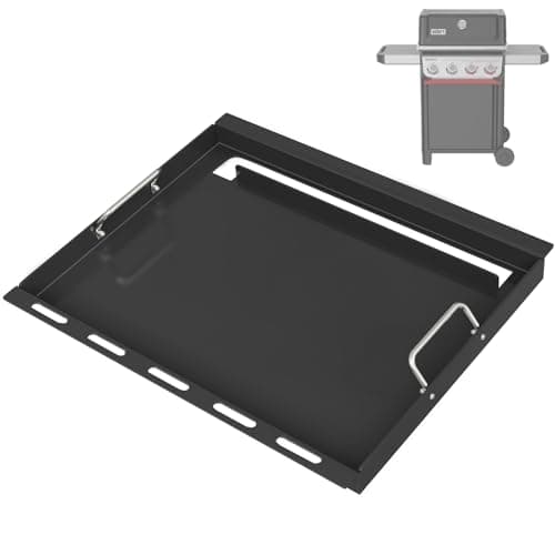 6787 Full Size Griddle Insert with Handles for Weber Spirit 400 Series (2025 Models) and Weber Spirit 300(2016–2024), Flat Top Grill Replacement for E425 S425 E435 EP425 EP435 E310 E320, Carbon Steel