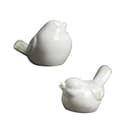 VORCOOL Set di 2 statuette di uccello in ceramica bianca per uccelli moderni sculture artigianali per paesaggio giardino casa ufficio desktop decorazione - 1