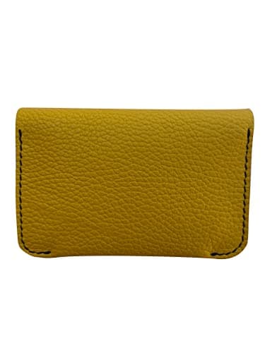 CG - Talento Fiorentino, piccolo portafoglio in vera pelle fatto a mano in Italia, astuccio porta tessere, carte di credito, bancomat e contanti (Giallo)