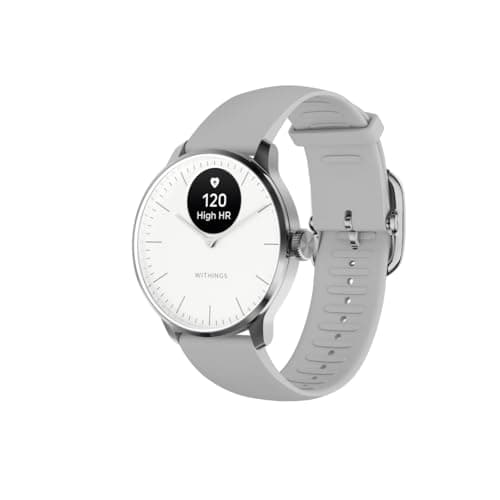 Withings ScanWatch Light - Smartwatch ibrido, monitoraggio cardiaco 24/7, monitoraggio attività, monitoraggio ciclo, monitoraggio del sonno, GPS collegato, durata della batteria 30 giorni, compatibile