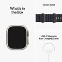 Apple Watch Ultra (GPS + Cellular, 49mm) Titanium Case with Midnight Ocean Band - One Size(Renewed) - 7