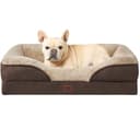 EHEYCIGA Cama Ortopedica y Viscoelastica para Perros Medianos 76x51x16.5 cm, Memory Foam Sofa para Perros Lavable, Cama Gato Suave, Marrón - 1