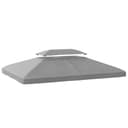 Outsunny Techo de Repuesto para Cenador, 4x3 m, Cubierta de Repuesto con Techo Doble, 10 Orificios de Drenaje y Protección UV, Solo Toldo de Recambio para Pabellón Gazebo, Gris Claro - 1