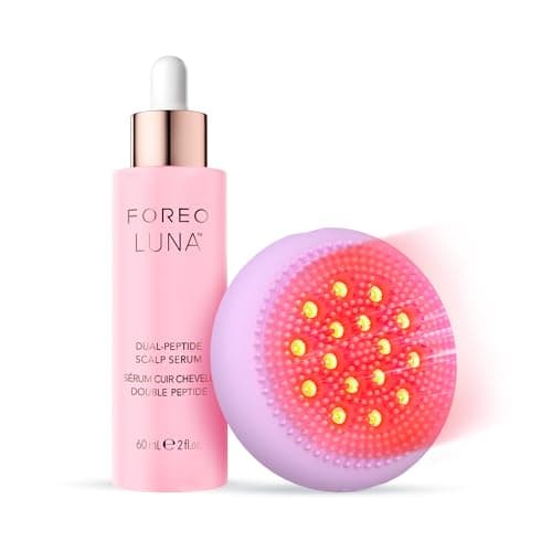 FOREO LUNA 4 Hair & Dual-Peptide Scalp Serum Bundle – 2-in-1 Kopfhaut Massagebürste mit Serum aus Centella- und Portulaca-Extrakten gegen Haarwachstum, Verdickung und Haarausfall – 60 ml