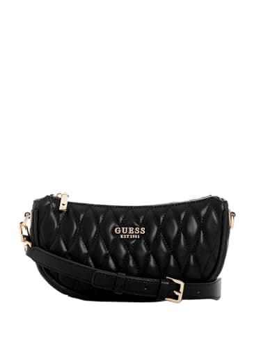 GUESS Valla Mini Top Zip Shoulder Bag - Bolso bandolera, color negro