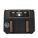 Ninja Foodi MAX Dual Zone Air Fryer, Amazon Exclusive, Tongs, 2 Drawers, 9.5L, 6-in-1, Use No Oil, Air Fry, Max Crisp, Roast, Bake, 8 Portions, Nonstick Dishwasher Safe Baskets, Copper/Black AF400UKCP - 1