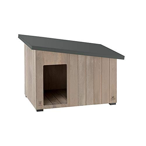 Ferplast ARGO 60 Casetta per Cani in Legno FSC - Tetto Spiovente, Apribile - Trattamento Resina Impermeabile & Anti-UV - Piedi Isolanti - Porta Rifinita - 57,5 x 39 x h 46 cm