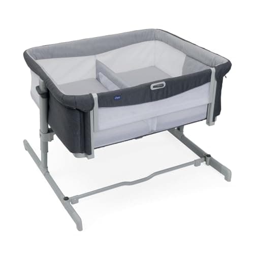 Chicco Next2Me Twins, Cot Bed for Twins, 2 Firm Mattresses, One-Handed Side Grid, Height Adjustable, Adjustable with 11 Height Levels, Foldable Feet, 0m+