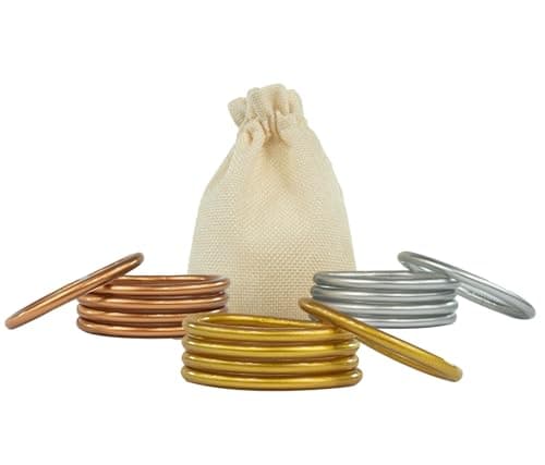 SUAPOZ Regalos Originales para Mujer. 5 Pulseras Estilo Pan de Oro Budistas. Pulsera Mujer. Brazalete Dorado, Plateado y Rosado. Pan de Oro Estilo. (PULSERA DORADA)