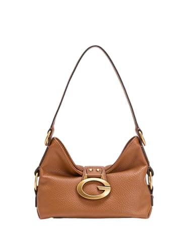 GUESS Schultertasche Camden Mini Shoulder Bag Cognac braun