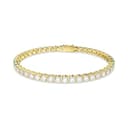 Swarovski Braccialetto Matrix Tennis, Taglio Round, Bianco, Placcato color oro - 1